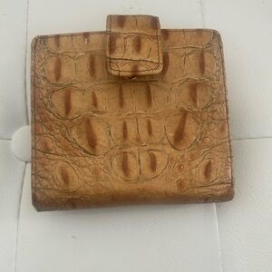 Vintage Brahmin Wallet Croco Stamp Bifold with Coin Purse